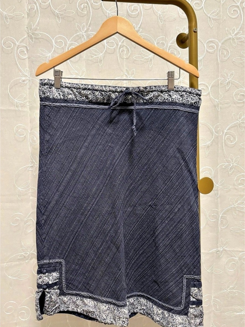 Gypsy Eyes Women's Mini Skirt in Blue & Gray Approx Size 1S/M
